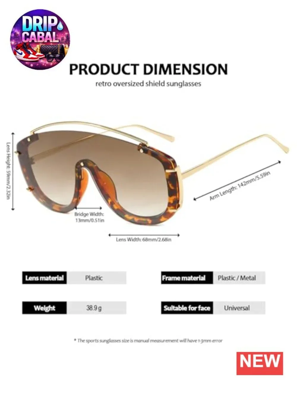 Oversized Retro Shield Sunglasses Women UV400 Protection One Piece Lens